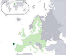 Location map: Soigá (dark green) / European Union (light green) / Europe (dark grey)