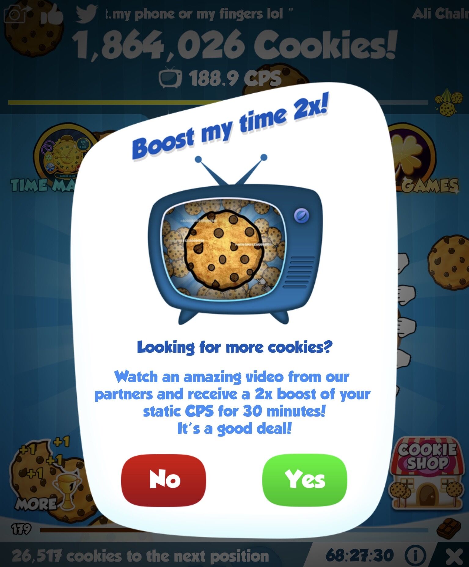 CPS Booster TV | Cookie Clickers 2 (mobile) Wiki | Fandom