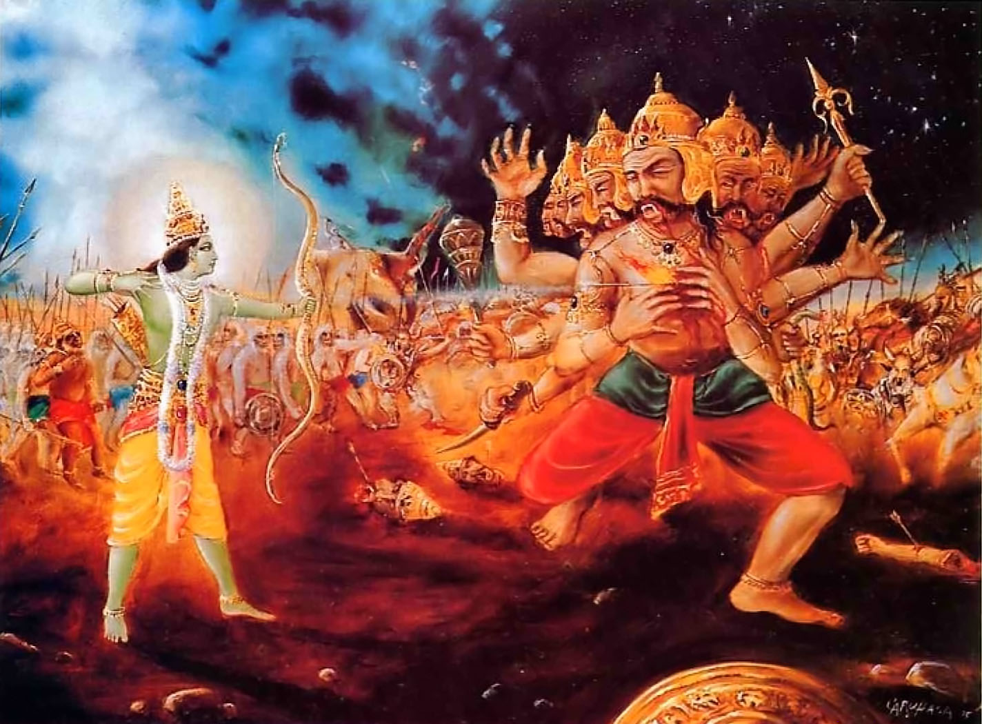 Ravana – An existing illusion ! | Hindu art, Shiva art, Lord shiva painting