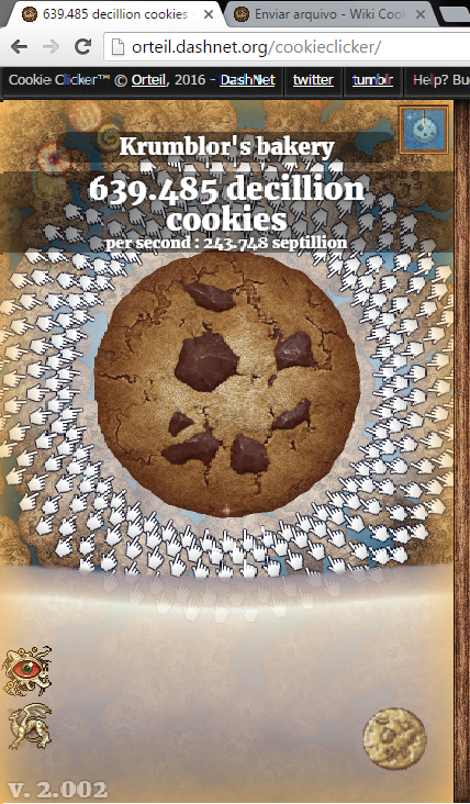 Screenshot of Cookie Clicker v.2.002