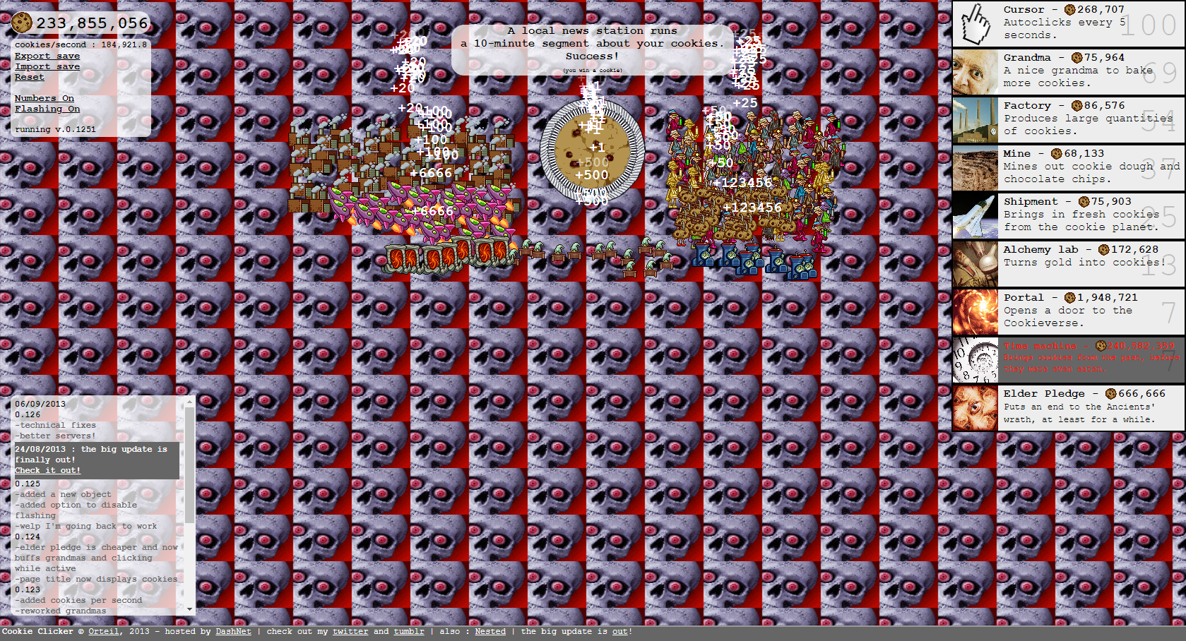 COOKIE CLICKER INSANE AMOUNT OF COOKIES