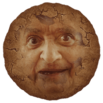 "Несовершенная" Большая Печенька с лицом бабули на ней.