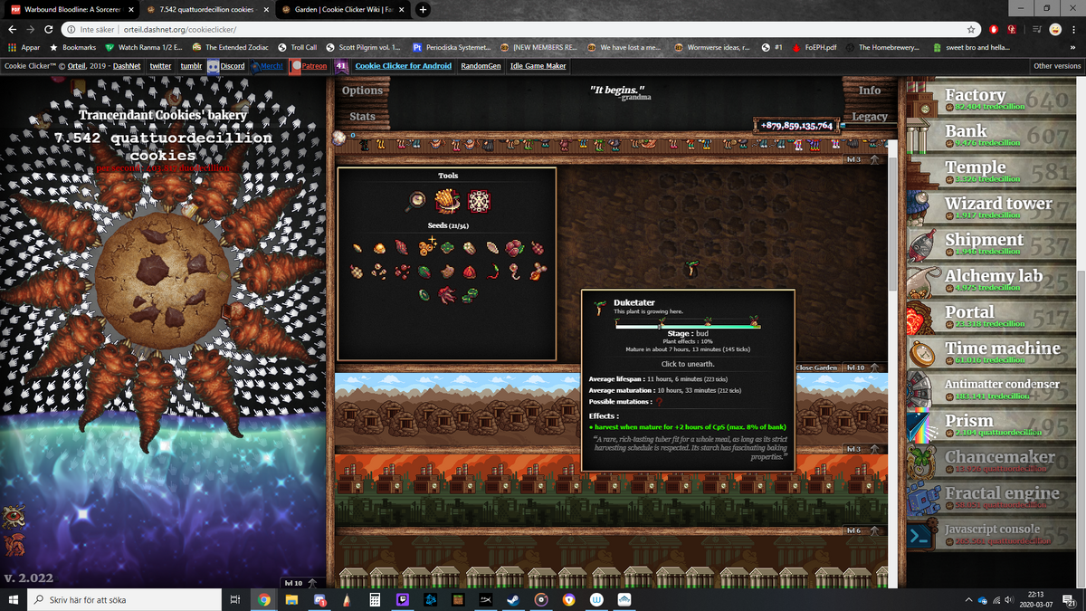 Jman37X - Cookie Clicker: Version 2.0102 - Garden