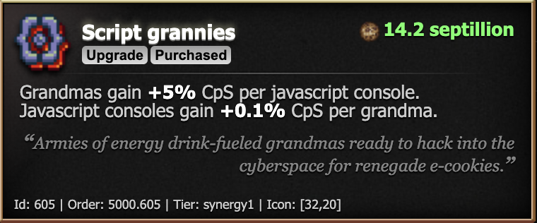 Cookie Clicker, Part 1 of trying to get 10 JavaScript Consoles