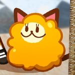 A zoomed version of Fluffy Cheese Cat from the prior image