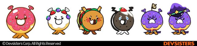 Beta costumes for Space Doughnut. Retrieved from the official OvenBreak Twitter, July 2nd, 2020.