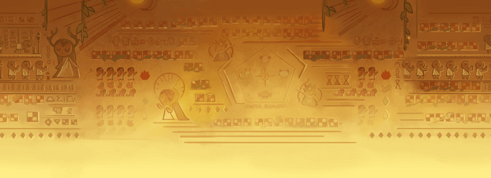 A set of murals featuring Millennial Tree Cookie, Wind Archer Cookie, and the legendary pets in the Golden Cradle