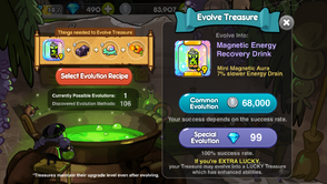 Treasure Evolution Page