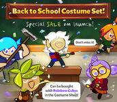 A promotional image for all of the school-themed Costumes. Retrieved April 14th, 2018.