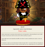 Pirate Cookie's description in the Cookie Run personality quiz.