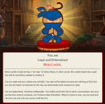 Ninja Cookie's description in the Cookie Run personality quiz.