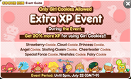 Extra XP event in which Angel Cookie is participating in anyway, despite not being a girl. (This event took place before Angel Cookie's pronouns were changed.)