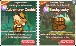 Mail showing Adventurer Cookie and Backpacky.