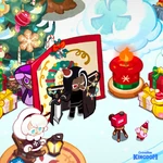 CRK Promo Art Dark Choco Spreading Holiday Cheer 1.jpg (736 KB) Promotional Art with Poison Mushroom Cookie and Cotton Cookie