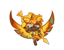 Golden cheese proudly