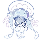 Frilled jellyfish happy