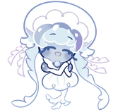 Frilled jellyfish happy