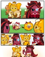 Cheesecake Cookie and her Fluffy Cheese Cat with Red Velvet Cookie and Chiffon (1)