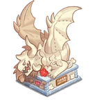 Greenish Red Dragon Statue