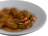 Brussels Sprouts with Pancetta & Chicken Wings