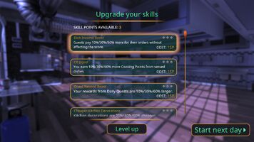 Upgrade skills screen