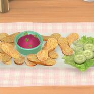 Beet Hummus with Bagel Chips (CS)