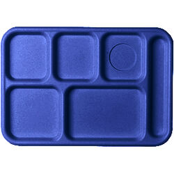 blue school lunch tray