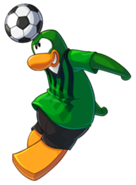 A penguin on the green team. (Space Squids).