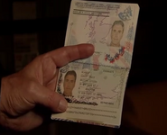 Phelan with his now deceased rival "Vinny Ashford"s passport.