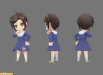 A teased model of Satsuki, mimicking her in-game portrait.