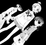 Yuki and Tokiko holding hands with Mayu