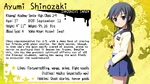 Ayumi Shinozaki's personal data (English)