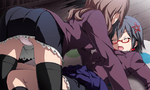 Sayaka falling on top of Naho