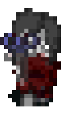 Animated Sachiko stabbing with her scissors.