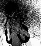 Sachi with face covered