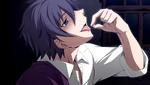 Yuuya eating Tohko's tooth