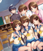 Yui and her students except for Ayumi and Yoshiki