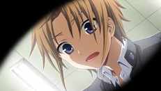 A close-up of Tsukasa, seen by Yui Shishido when she wakes up after fell unconscious