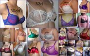 A photo collage of properly fitted D and DD cups in band sizes 28-34, submitted by the readers of the Balkonetka blog.