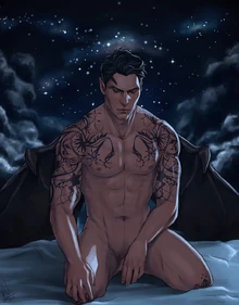 Rhys na cama depois de seu pesadelo.