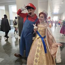 With Mr. Gamer as Mario