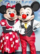 Mickey and Minnie celebrating Red Nose Day
