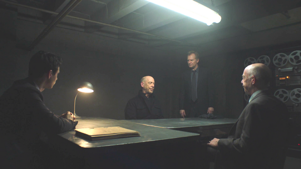 JK Simmons Harry Lloyd Ulrich Thomsen The two howards meet Counterpart Season 1 Episode 1 The Crossing