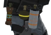 Осколочная граната, прикрепленная к поясу вместе с другими гранатами (спецназ)