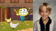 Cricket on the left, Chris as a child on the right