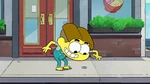 Cricket spots a coin on the sidewalk