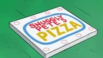 Box of Snuggly Pete's Pizza