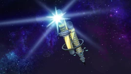 Space hotel gleaming bright