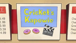 Cricket's Kapowie title card