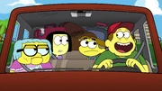 The Greens after mistakenly driving to Breakfast World.
